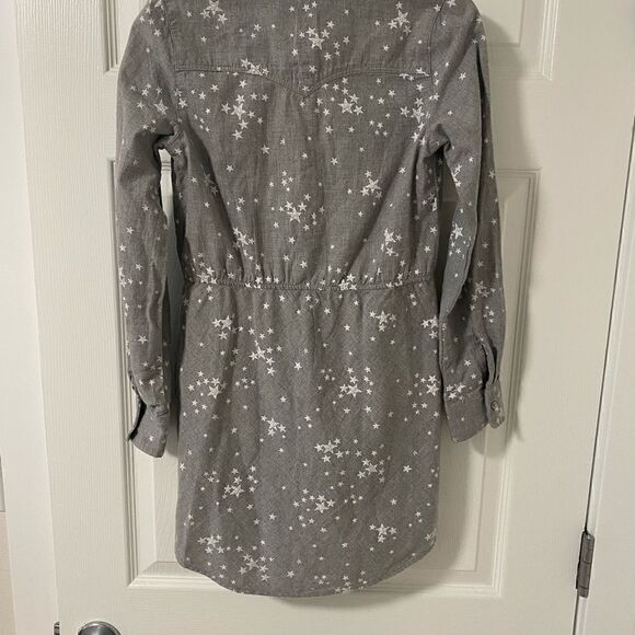 Levi’s Girls Shirt Dress Long Sleeve Gray Printed Stars Size M Youth (10-12) EUC - Picture 2 of 12
